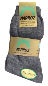 Naproz thermo sokken 39-42 grijs 3pr  drogist