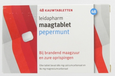 Leidapharm maagtablet pepermunt kauw 48 st  drogist