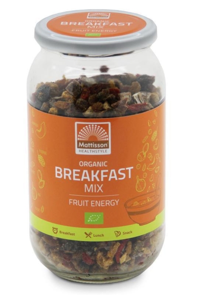 Foto van Mattisson healthstyle breakfast mix fruit energy 500g via drogist
