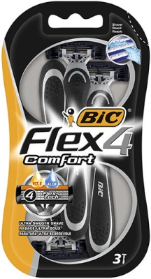 Foto van Bic flex 4 comfort mesjes blister 3st via drogist