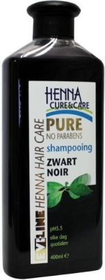 Foto van Evi line shampoo zwart henna cure & care 400ml via drogist