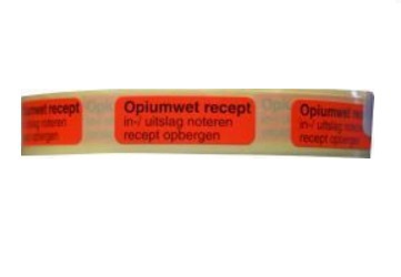 Foto van Blockland strooketiket opiumwet recept 30x10mm 1000st 1 via drogist
