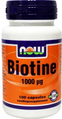 Foto van Now biotine 1000mcg 100cap via drogist