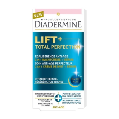 Foto van Diadermine lift+ perfect total perfection night cream & serum 50ml via drogist