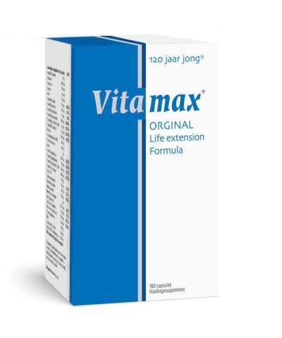 Foto van Vitamax original life extension formula 160cap via drogist