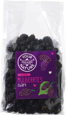 Foto van Your organic nat mulberries zwart 250g via drogist