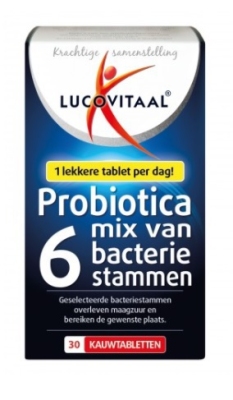 Foto van Lucovitaal probiotica mix van 6 bacterie stammen 30 kauwtabletten via drogist