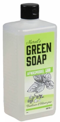 Foto van Marcels green soap afwasmiddel basilicum & vertivert gras 500ml via drogist