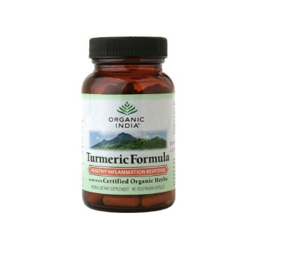 Foto van Organic india turmeric kurkuma formula 90cp via drogist