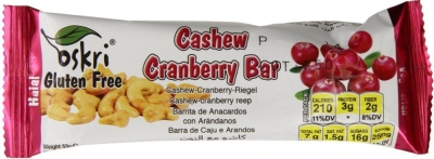 Oskri reep cashew cranberry 20 x 20 x 53gr  drogist