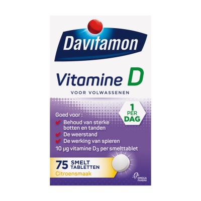 Davitamon vitamine d volwassenen smelttabletten 75tb  drogist