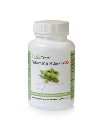 Foto van Phytotreat vitamine k2 mk7 + d3 90cap via drogist