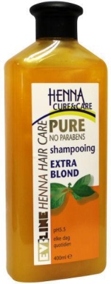 Foto van Evi line shampoo extra blond henna cure & care 400ml via drogist