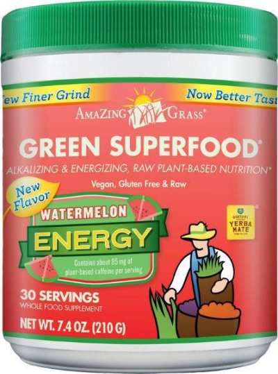 Foto van Amazing grass watermelon green superfood 210g via drogist