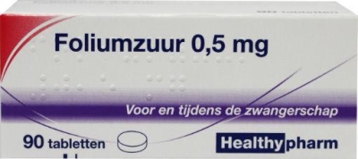 Foto van Healthypharm foliumzuur 0.5mg 90st via drogist
