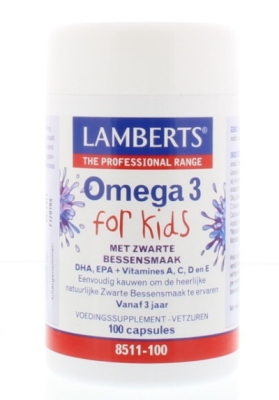 Foto van Lamberts omega 3 for kids 100cap via drogist