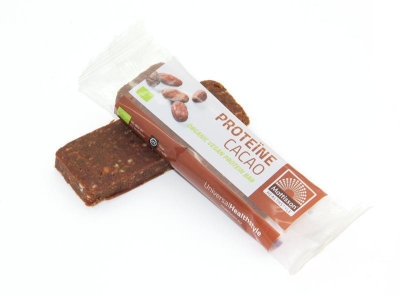 Foto van Mattisson organic energy bar protein cacao 35g via drogist