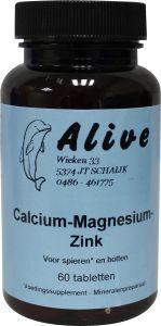 Foto van Alive calcium magnesium zink 60tab via drogist