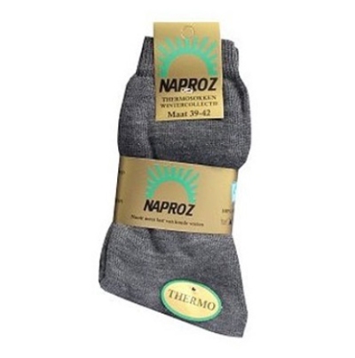 Foto van Naproz thermo sokken 43-46 grijs 3pr via drogist