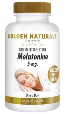 Foto van Golden naturals melatonine 5mg 60tb via drogist