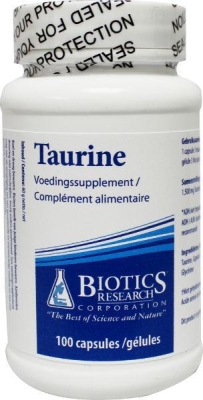 Foto van Biotics taurine 500mg 100 capsules via drogist