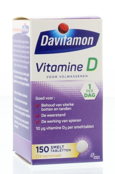 Foto van Davitamon vitamine d volwassenen smelttabletten 150tb via drogist