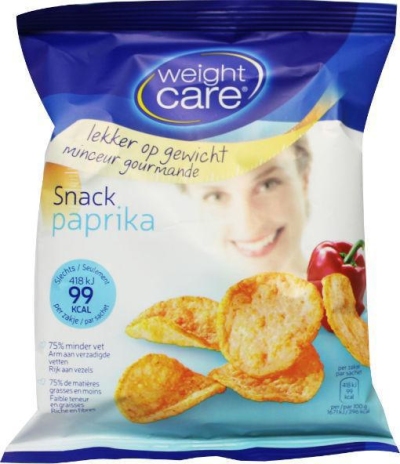 Foto van Weight care chips snack paprika 8 x 25g via drogist