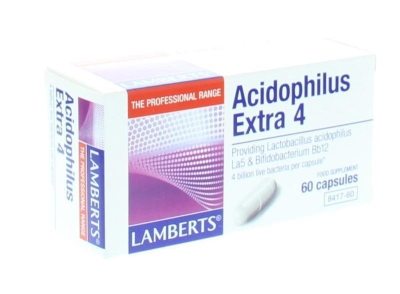 Foto van Lamberts acidophilus extra 4 60cap via drogist