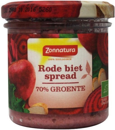 Foto van Zonnatura groentespread rode biet 135g via drogist