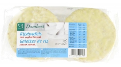 Foto van Damhert rijstwafel yoghurt 100 gram via drogist
