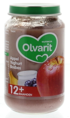 Foto van Olvarit 12m54 appel yoghurt bosbes 6 x 200gr via drogist