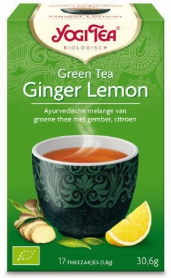 Foto van Yogi tea green tea ginger lemon 17st via drogist