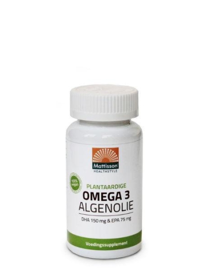Foto van Mattisson omega 3 algenolie dha150/epa75 60ca via drogist
