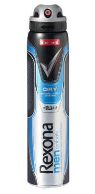 Foto van Rexona deodorant spray dry cobalt for men 250ml via drogist