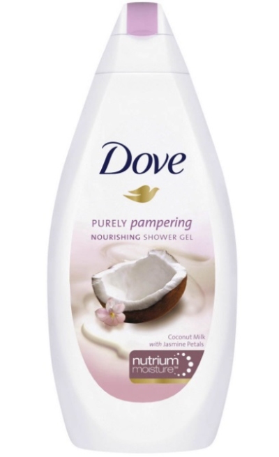 Foto van Dove shower purely pampering kokos & jasmijnblaadjes 500ml via drogist