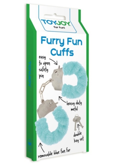 Toyjoy furry fun cuffs pale blue plush handboeien 1st  drogist