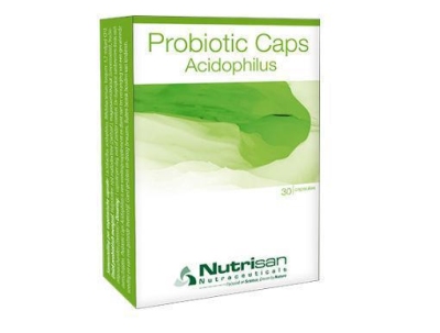 Foto van Nutrisan probiotic caps acidophilus 30ca via drogist