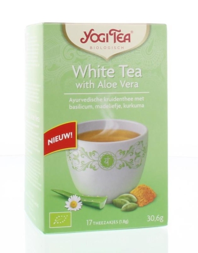 Foto van Yogi tea white tea aloë vera 17st via drogist