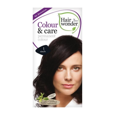 Hairwonder haarverf color & care black 1 100ml  drogist