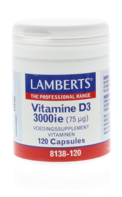 Foto van Lamberts vitamine d3 3000ie 75 mcg 120ca via drogist