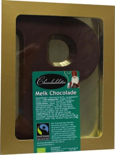 Foto van Katjang chocolade letter melk 100g via drogist