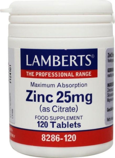 Lamberts zink (zink) citraat 25 mg 120tb  drogist