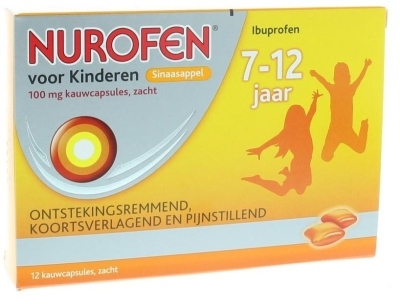 Foto van Nurofen 100 mg kinder kauw 12cap via drogist