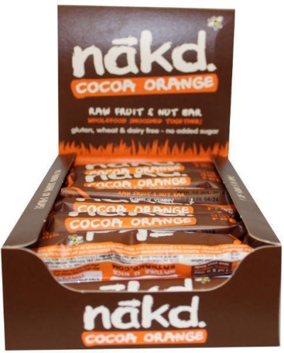 Foto van Nakd cocoa orange repen 35 gram 18x35g via drogist