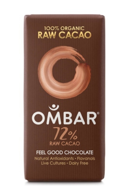 Foto van Ombar probiotic dark 72% chocolate 38g via drogist