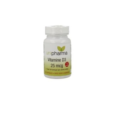 Foto van Unipharma vitamine d3 25mcg 180cp via drogist