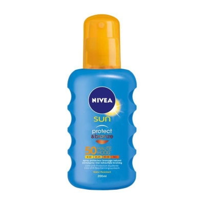 Nivea zonnebrand spray protect & bronze spf50 200ml  drogist