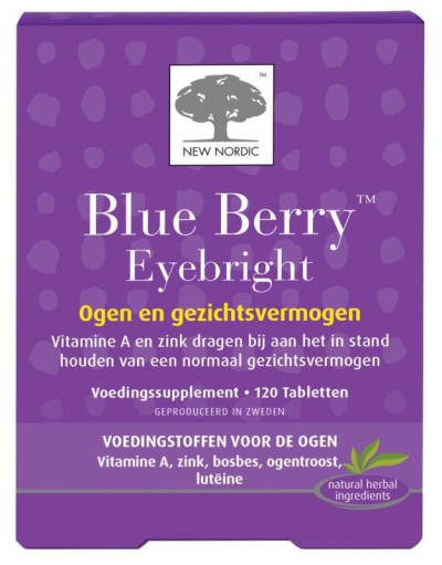 Foto van New nordic blue berry eyebright 120tab via drogist