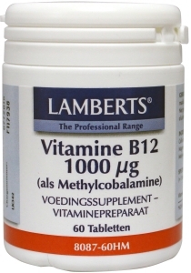 Foto van Lamberts vitamine b12 methylcobalamine 1000 ug 60tab via drogist