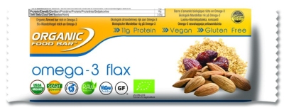 Foto van Organic food bar omega 3 flax 70g via drogist